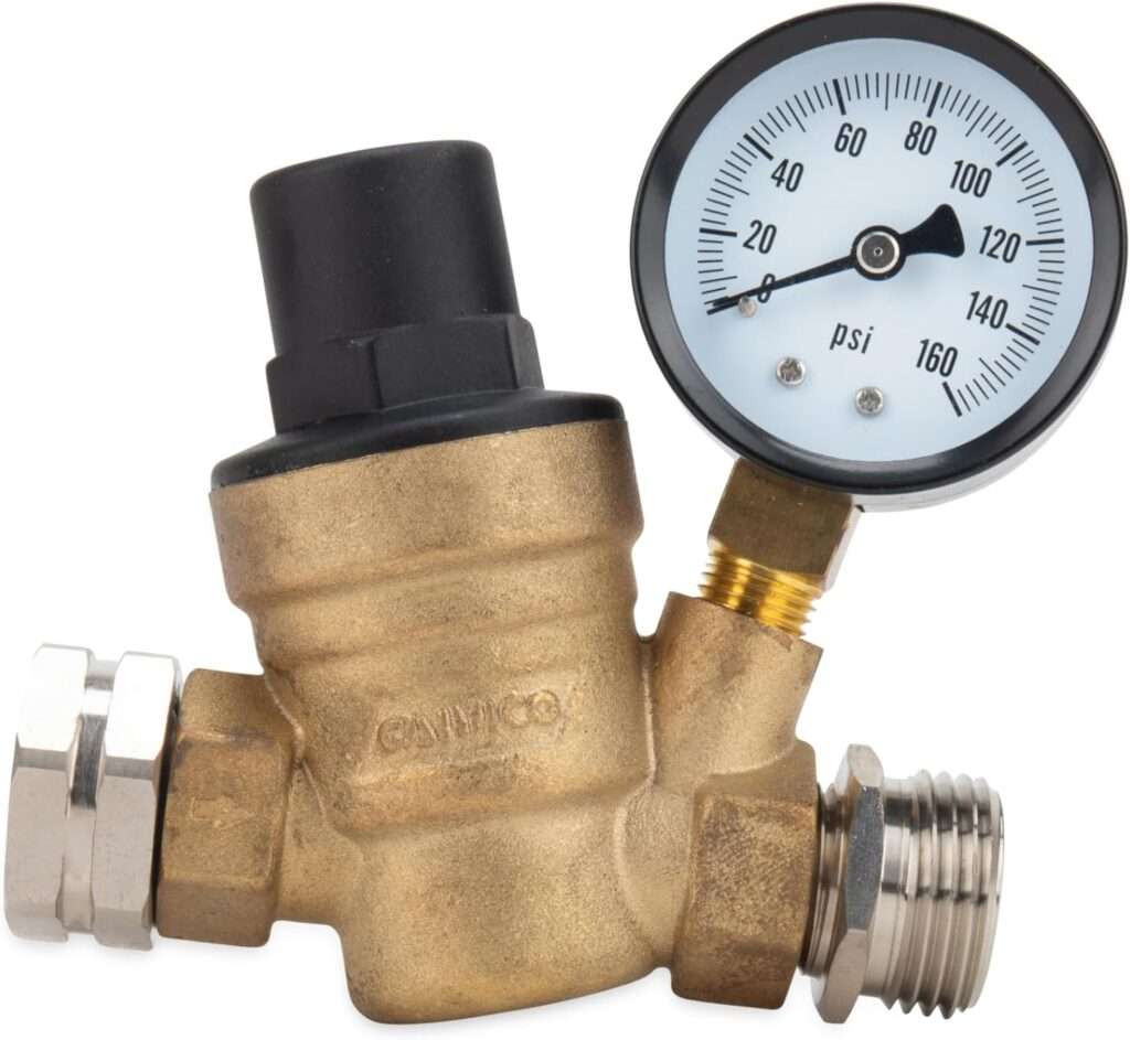 Camco Adjustable RV Marine Brass Water Pressure Regulator