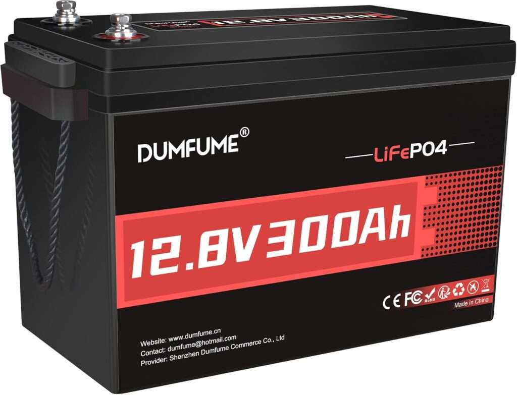 Dumfume 12V 300Ah Lithium LiFePO4 Battery