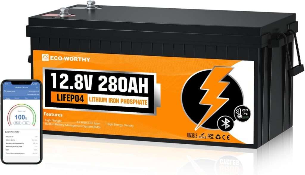 ECO-WORTHY 3584Wh 12V 280Ah LiFePO4 RV Battery