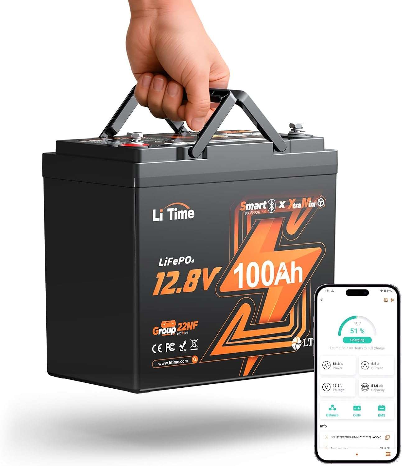 Litime 12V 100Ah Xtra Mini LiFePO4 Battery